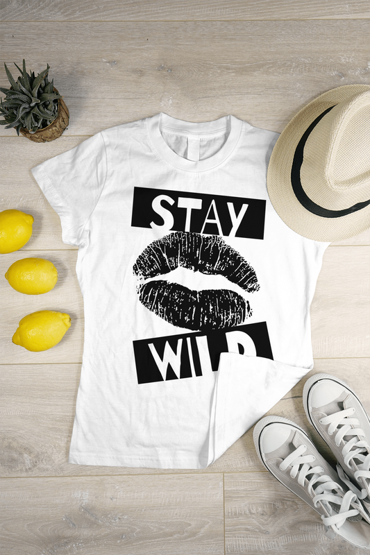 Stay Wild-Round Neck, Half Sleeve Tee