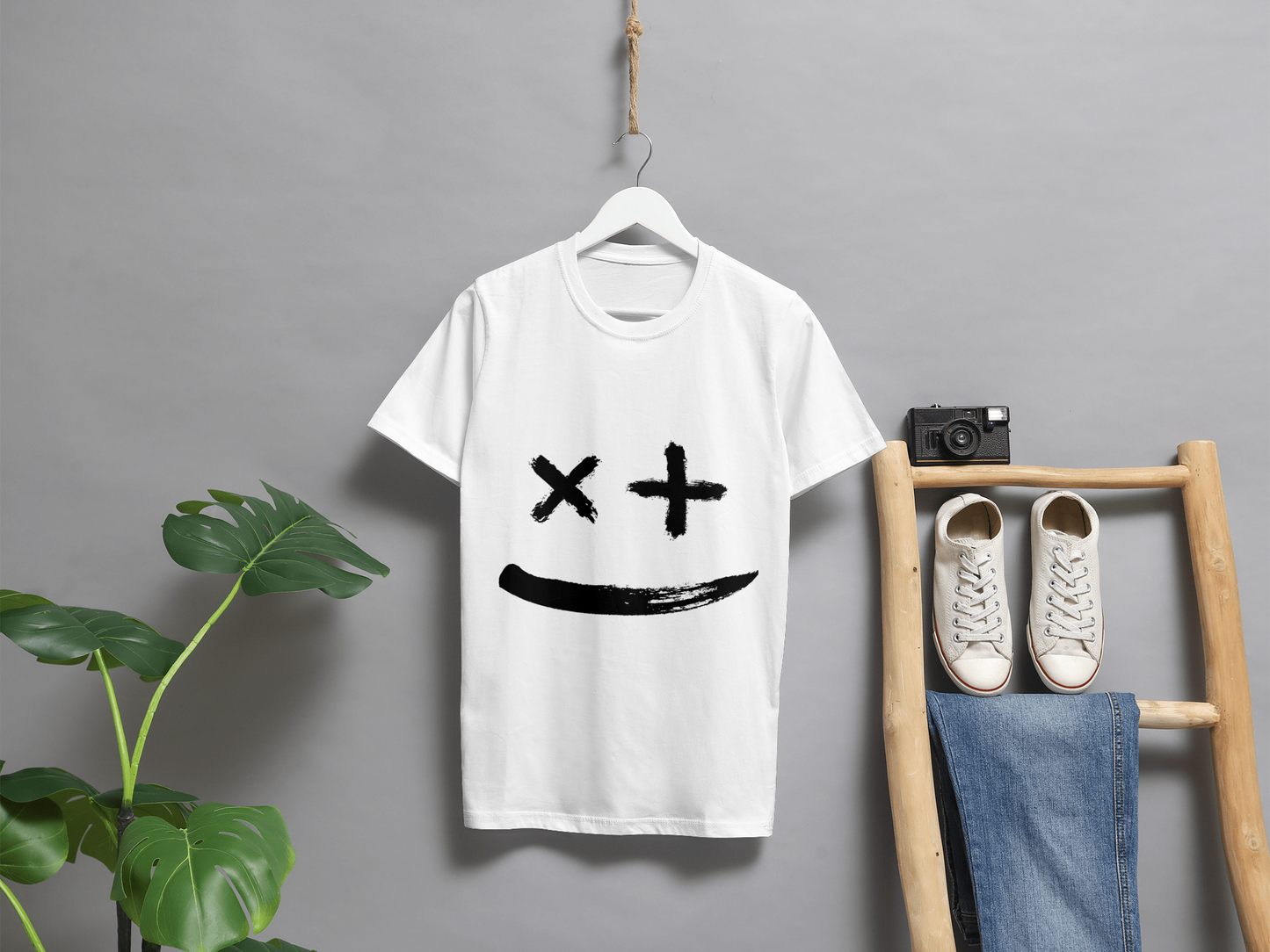 Marshmallow-Round Neck Half Sleeve Tee