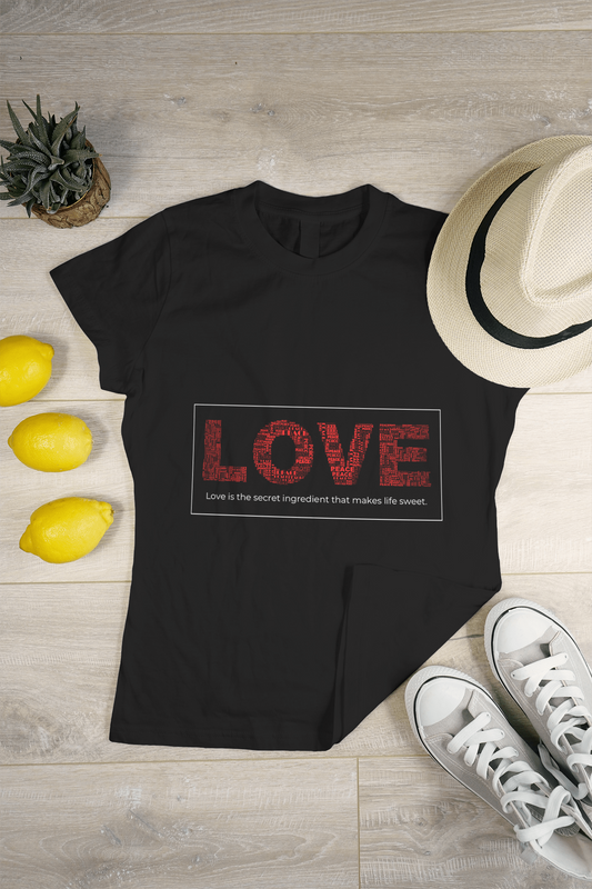 LOVE-Round Neck, Half Sleeve Tee