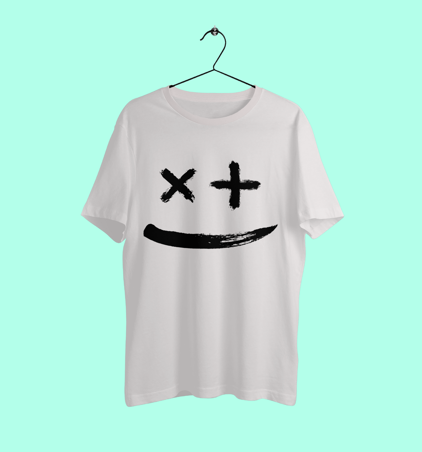 Marshmallow-Round Neck Half Sleeve Tee